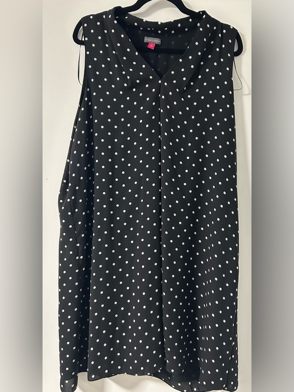 Vince Camuto Black and White Polka Dot A-Line dress